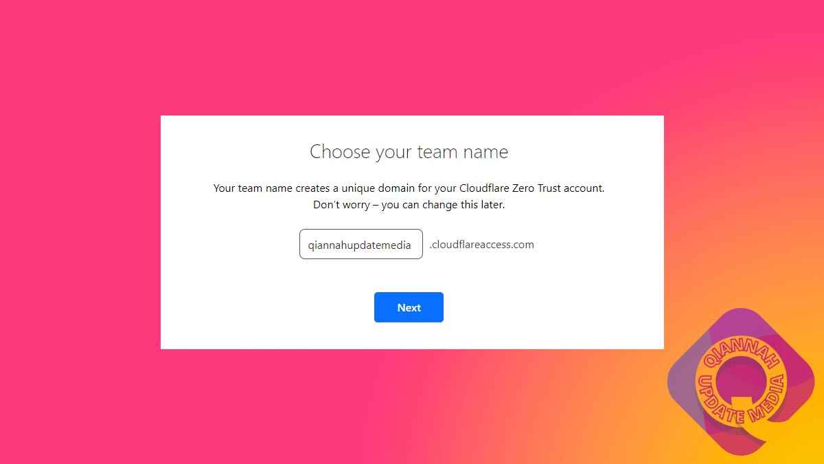 membuat nama team cloudflare zero trust