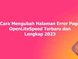 Cara Mengubah Halaman Error Page OpenLiteSpeed Terbaru dan Lengkap 2023