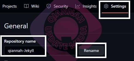 mengubah repository name