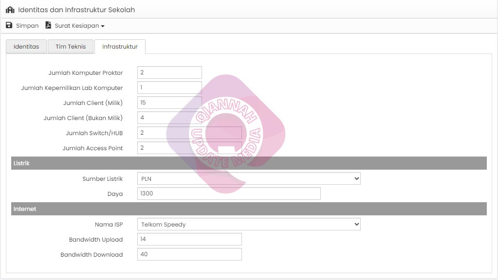 panduan mengisi informasi infrastruktur anbk